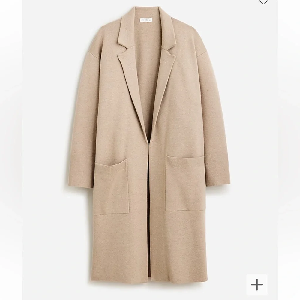J. Crew Ella open-front long sweater-blazer in Heather Birch - Picture 2 of 4